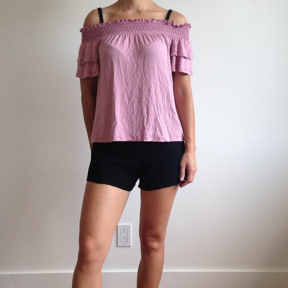 American Eagle - Dust Pink Off The Shoulder Top - Picture 3 of 15